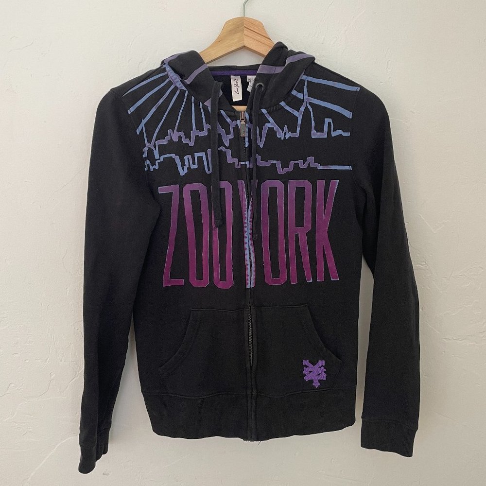y2k mall goth zoo york zip up hoodie